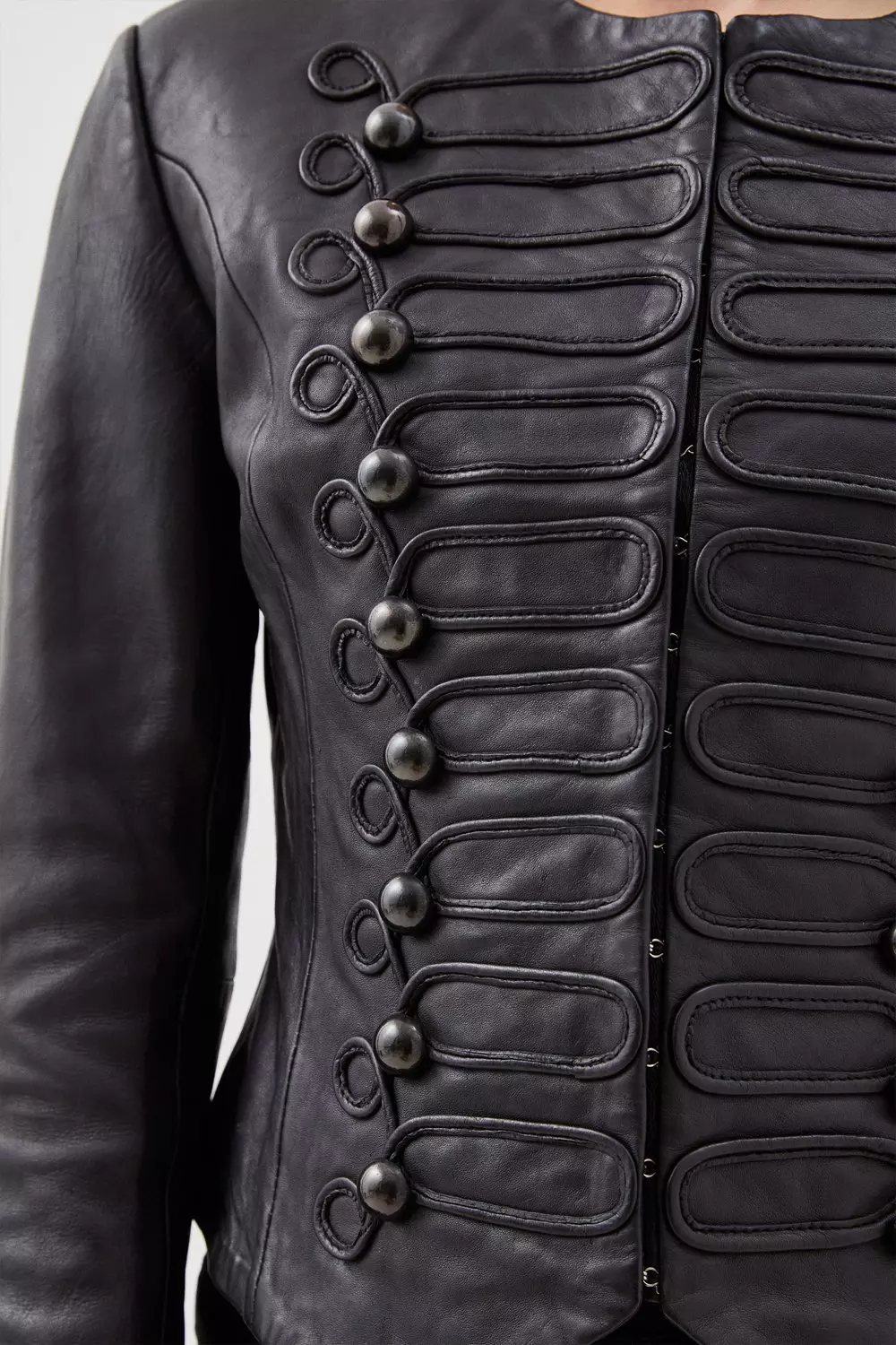 日本未入荷★Karen Millen ミリタリージャケット Washed Leather Military Jacket | Karen Millen