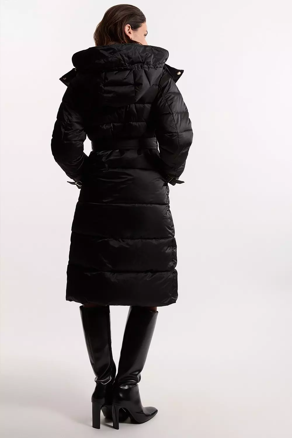 Trench Details Padded Puffer Coat Karen Millen