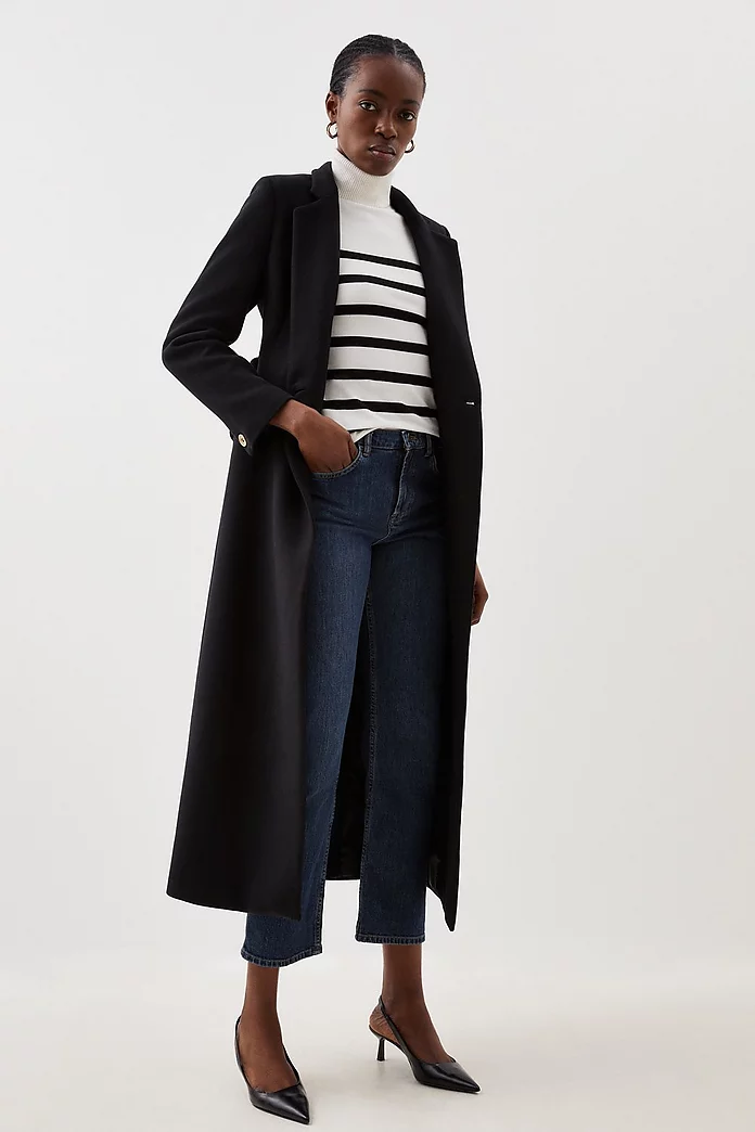 Italian Manteco Wool Forever Notch Neck Midaxi Coat | Karen Italian Manteco Wool Forever Notch Neck Midaxi Coat | Karen