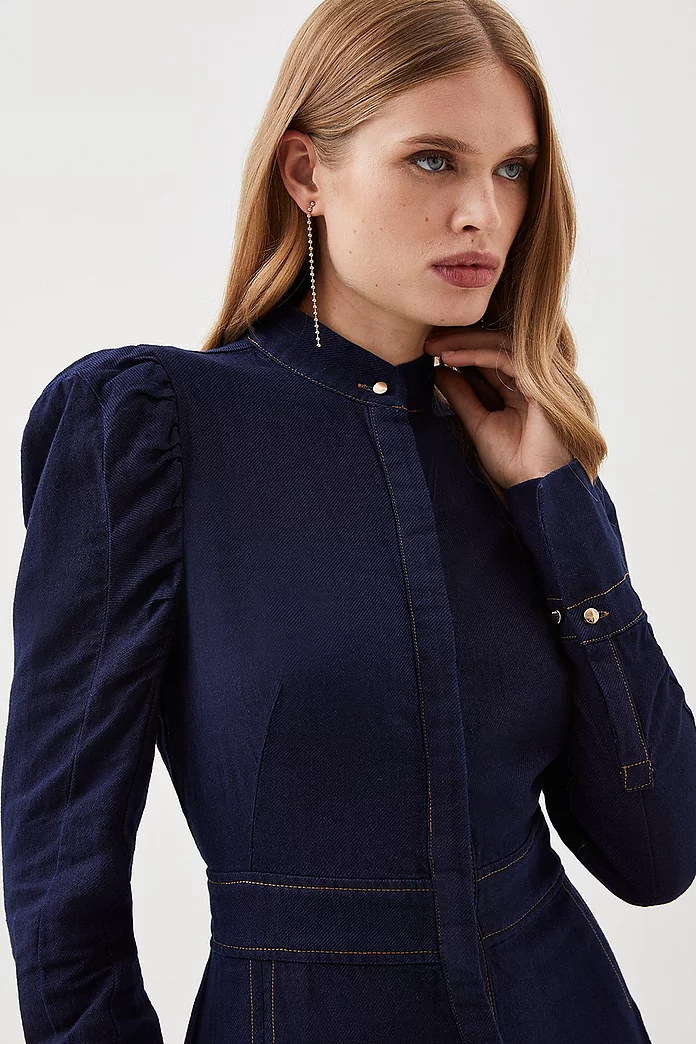 Lydia Millen Petite Tencel Denim Woven Midi Shirt Dress Lydia Millen Petite Tencel Denim Woven Midi Shirt Dress