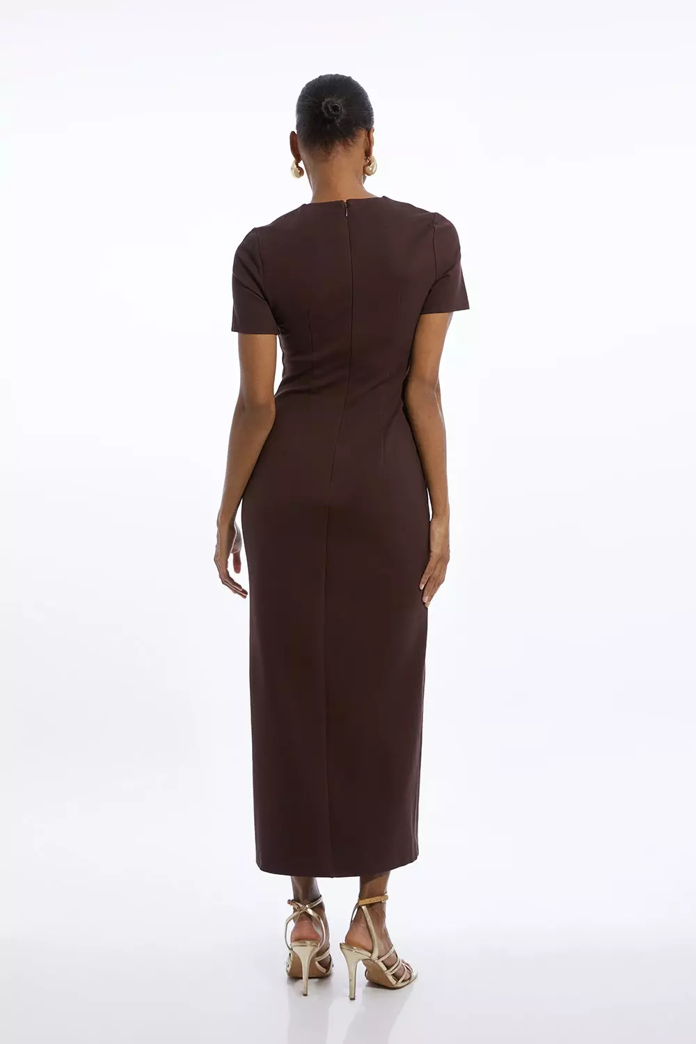 Ponte Tuck Jersey Midi Dress | Karen Millen