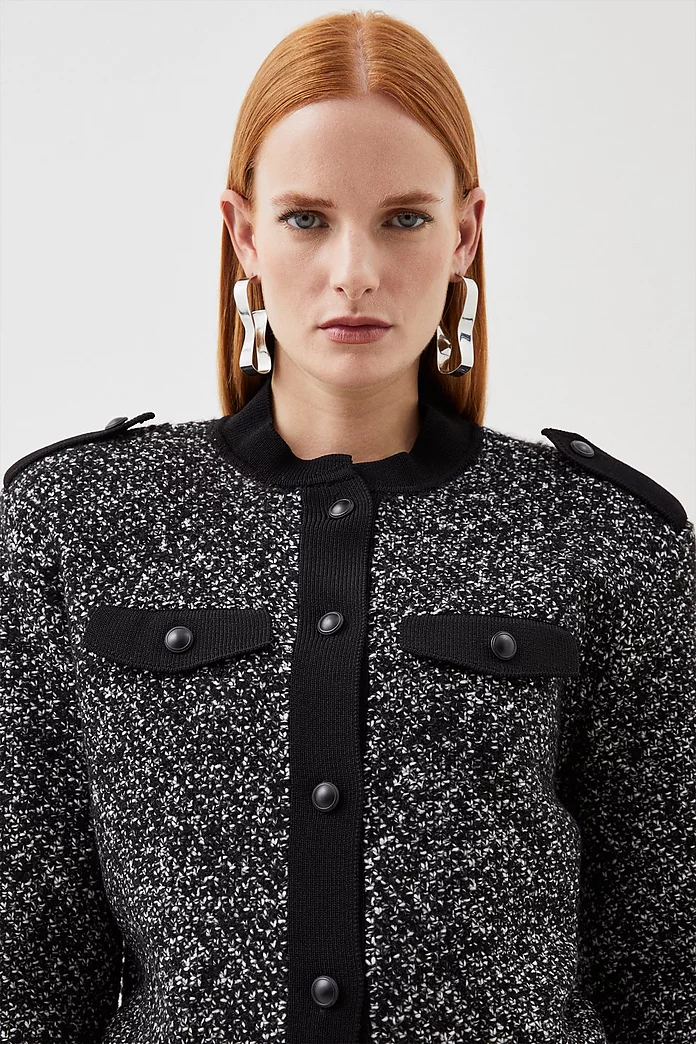 Tweed Knit Short Jacket | Karen Millen Tweed Knit Short Jacket | Karen Millen