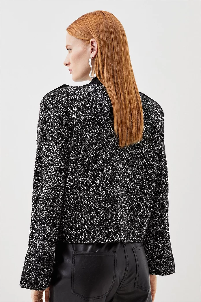Tweed Knit Short Jacket | Karen Millen Tweed Knit Short Jacket | Karen Millen