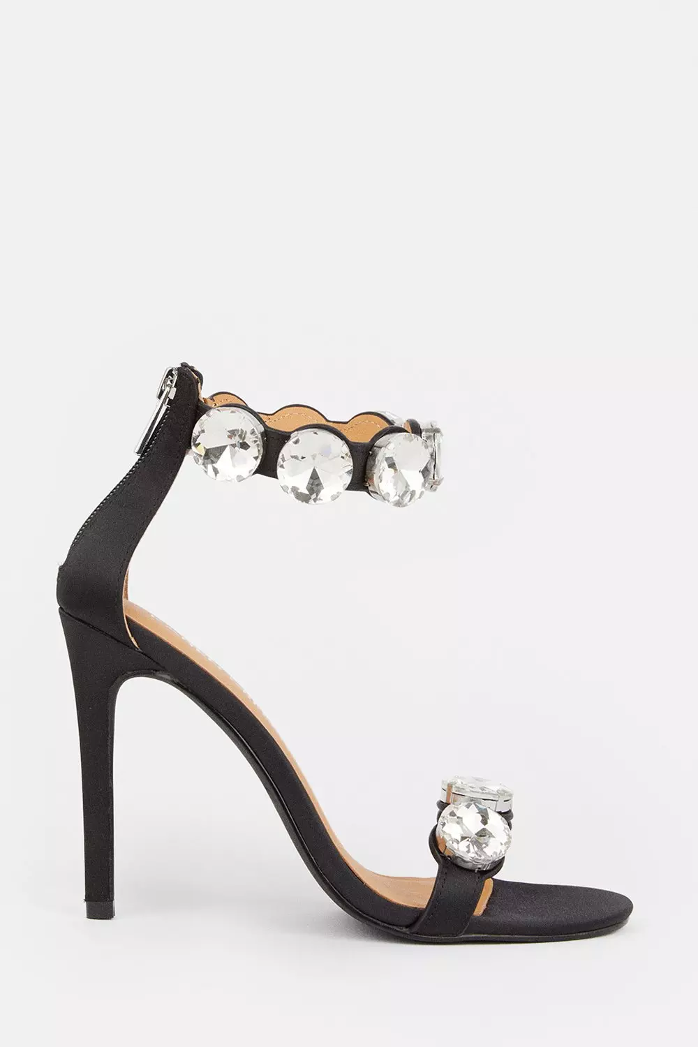 Crystal Stone Double Strap Stiletto Heel | Karen Millen