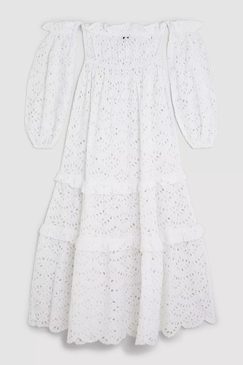 Off Shoulder Broderie Maxi Beach Woven Dress Karen Millen