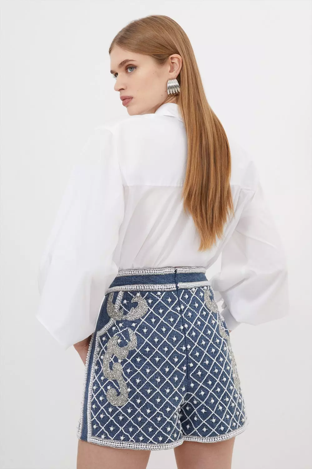 【関税込・国内発送】CELINE Triomphe Embroidered Denim Shorts 関税込・国内発送】CELINE Triomphe Embroidered Denim Shorts