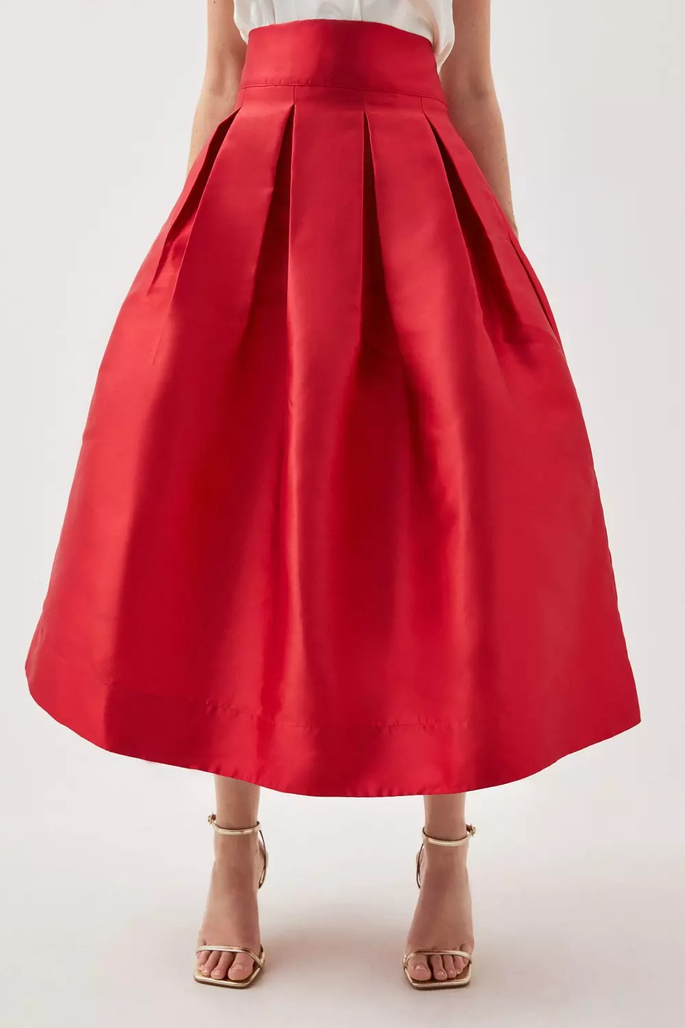 【KAREN MILLEN】ツイル プロム マキシ スカート bkk14694_red_xl?$