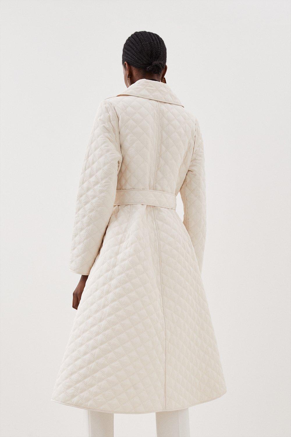 Karen Millen ロングコート Italian Wool Mix Maxi Double Breasted Tailored Coat | Karen