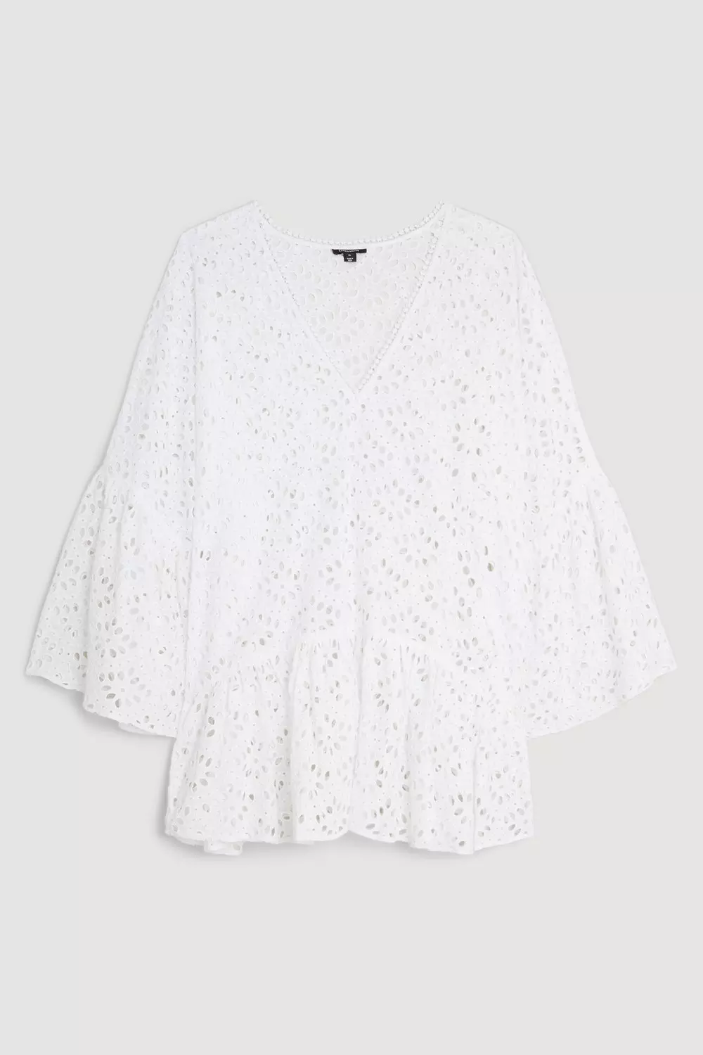 Plus Size Cotton Eyelet Beach Mini Kimono | Karen Millen