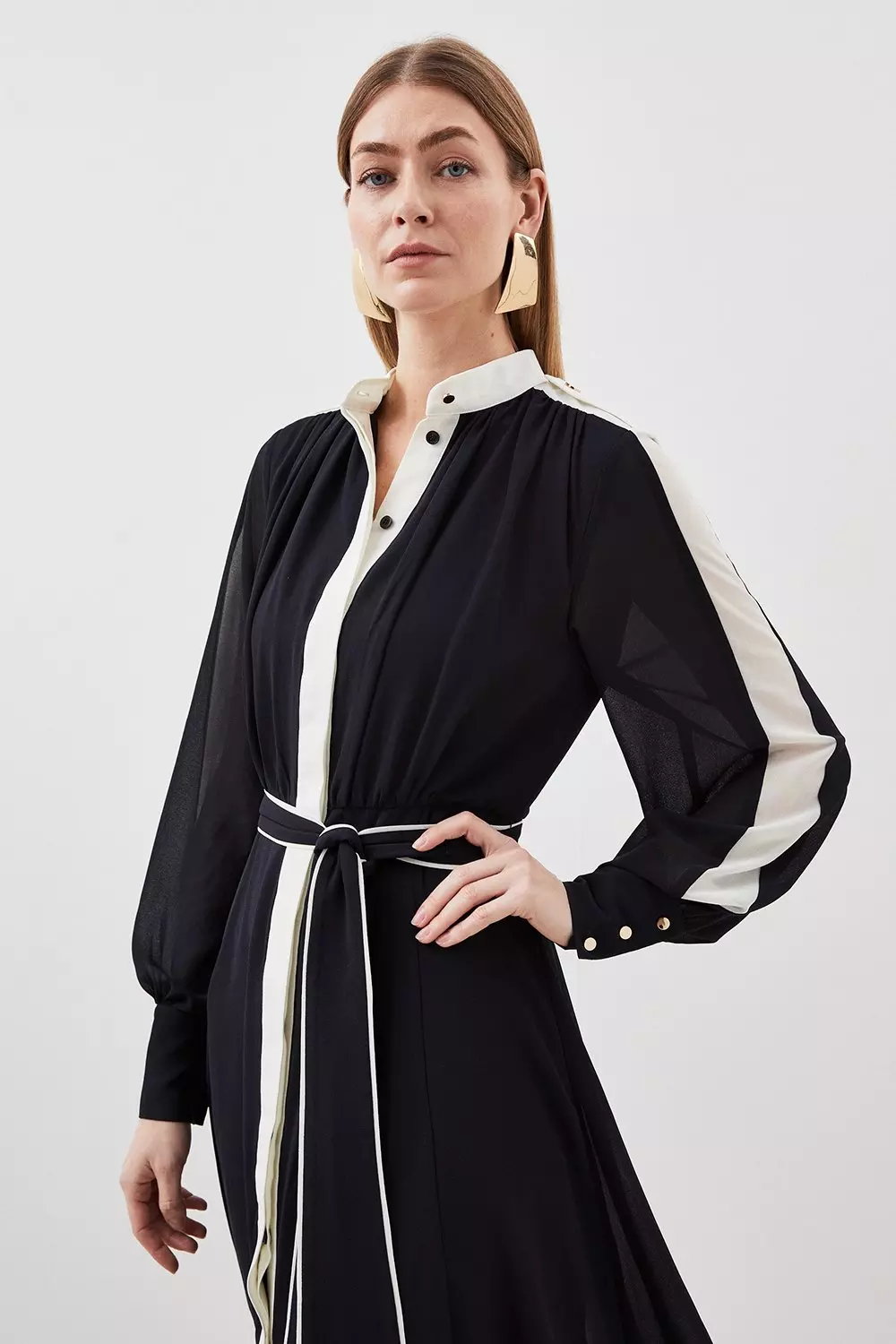【Karen Millen】ミリタリー モノ ベルト ウーブンドレス Karen Millen】ミリタリー モノ ベルト ウーブンドレス