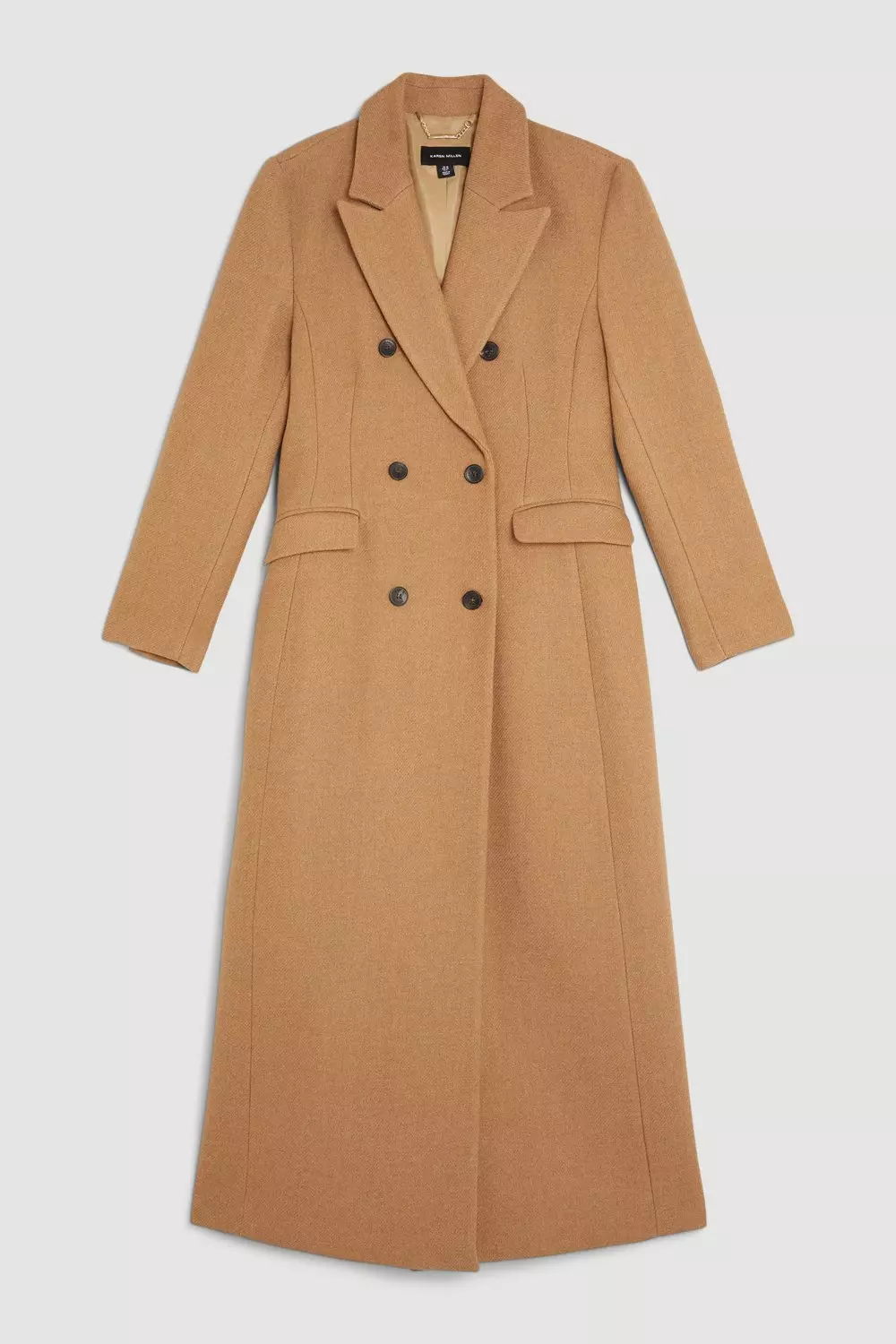 Italian Manteco Wool Maxi Double Breasted Tailored Coat Karen Millen