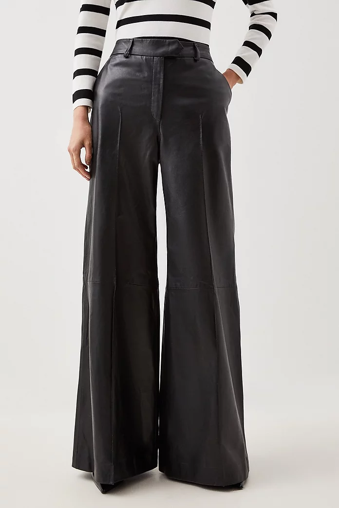Leather Wide Leg Pants | Karen Millen Leather Wide Leg Pants | Karen Millen