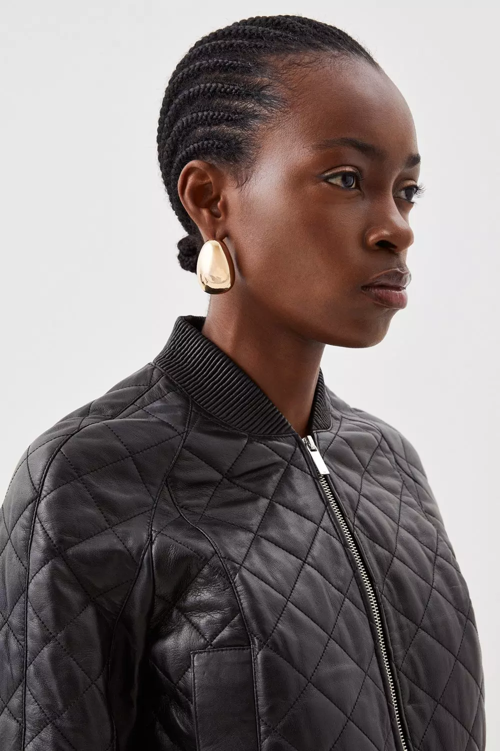 Black padded bomber jacket online