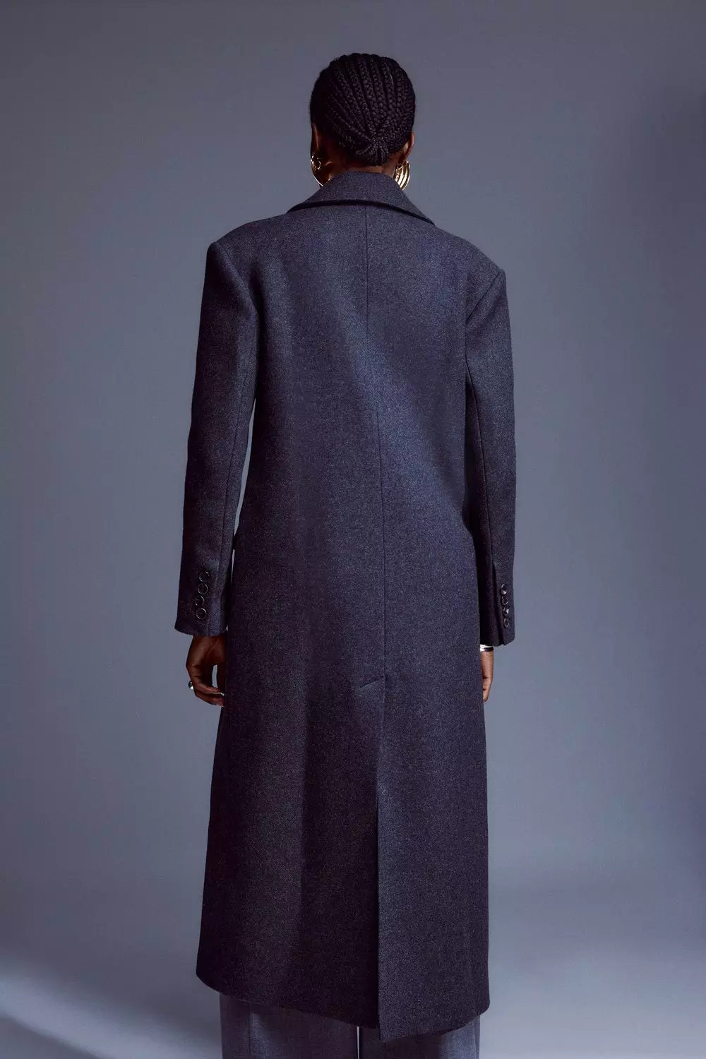 Premium Italian Manteco Wool Blend Double Breasted Midi Coat