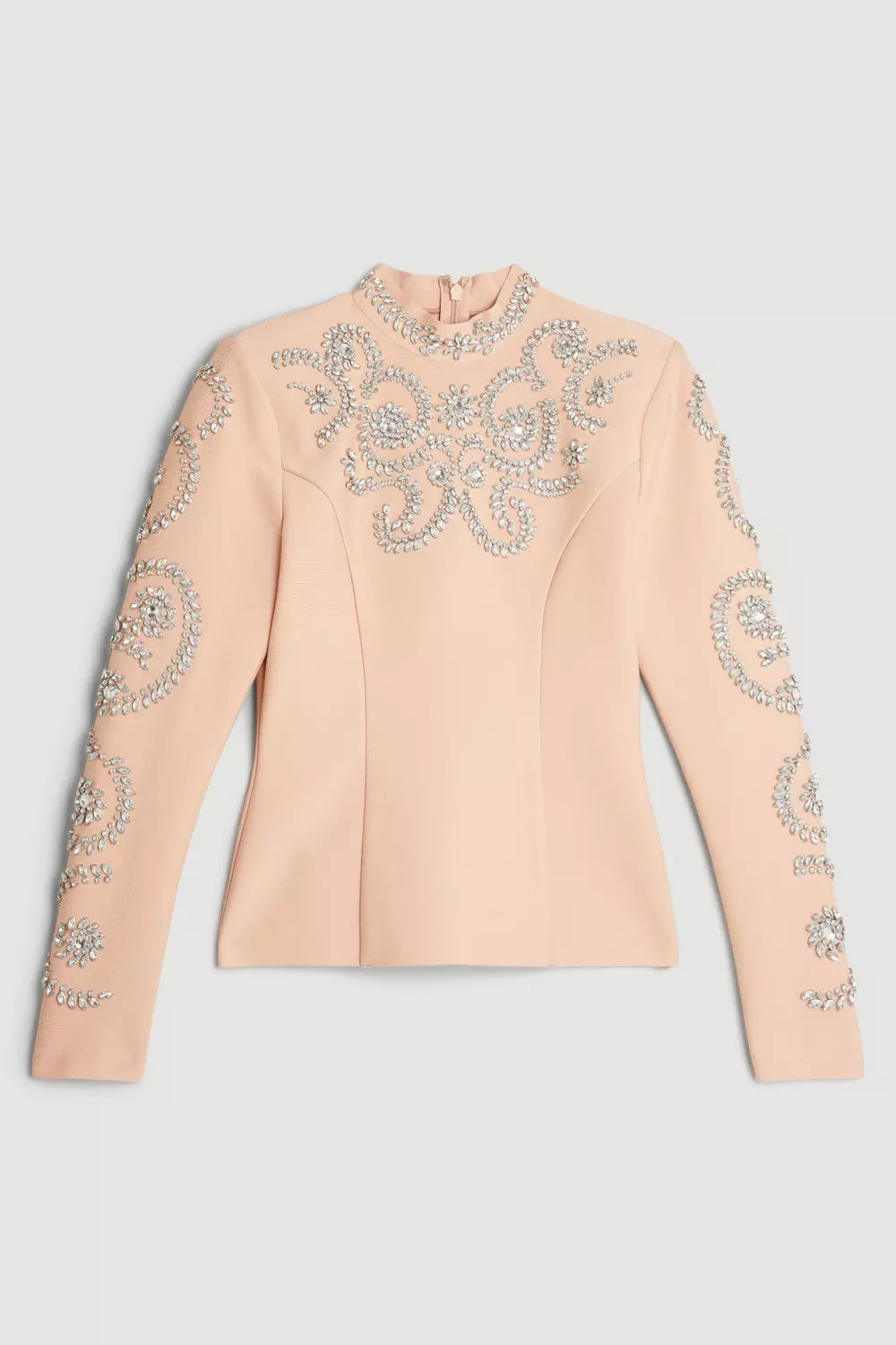 Figure Form Bandage Embellished Knit Top | Karen Millen