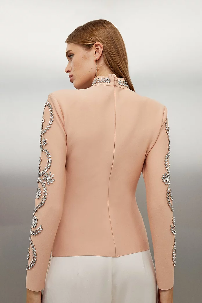 Figure Form Bandage Embellished Knit Top | Karen Millen Figure Form Bandage Embellished Knit Top | Karen Millen