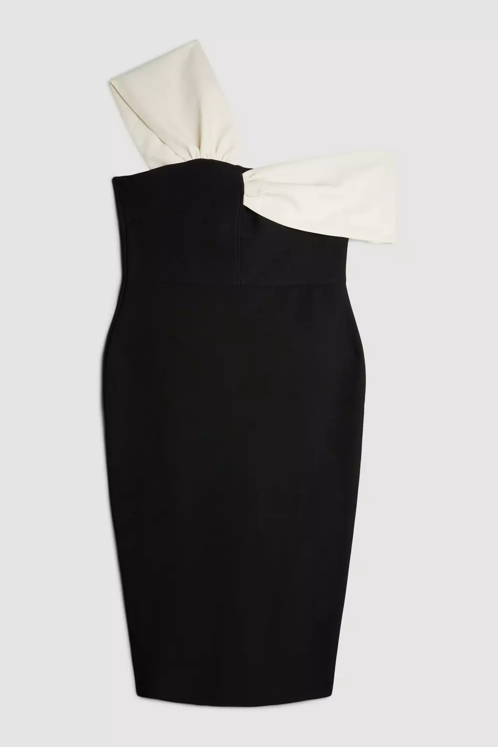 Plus Size Figure Form Bandage Knit Asymmetric Strap Midi Dress Karen Millen