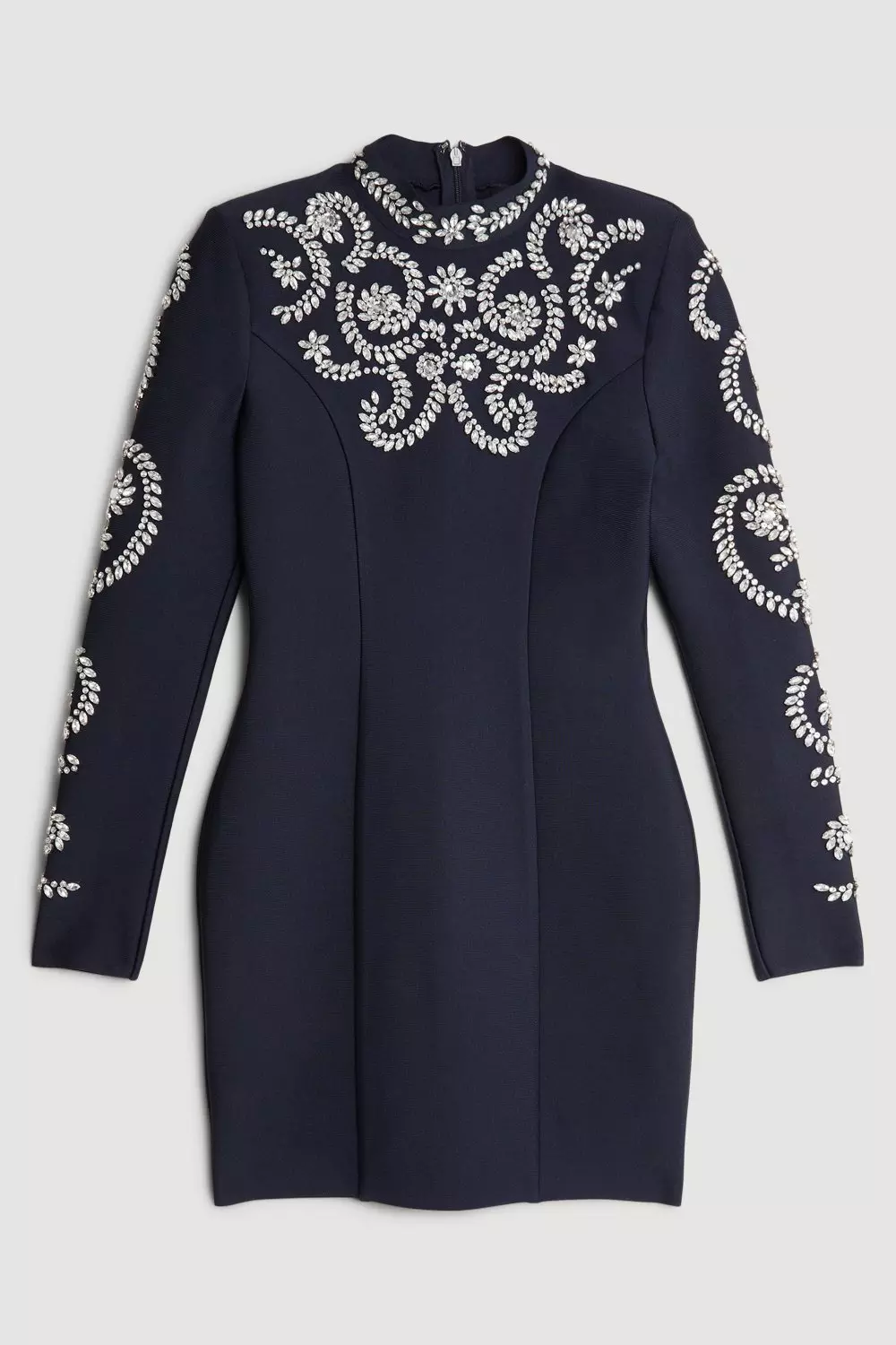 Figure Form Bandage Embellished Knit Mini Dress | Karen Millen