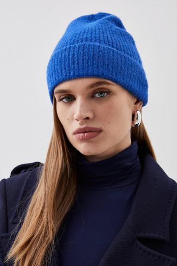 Soft Touch Wool Blend Knit Hat cobalt