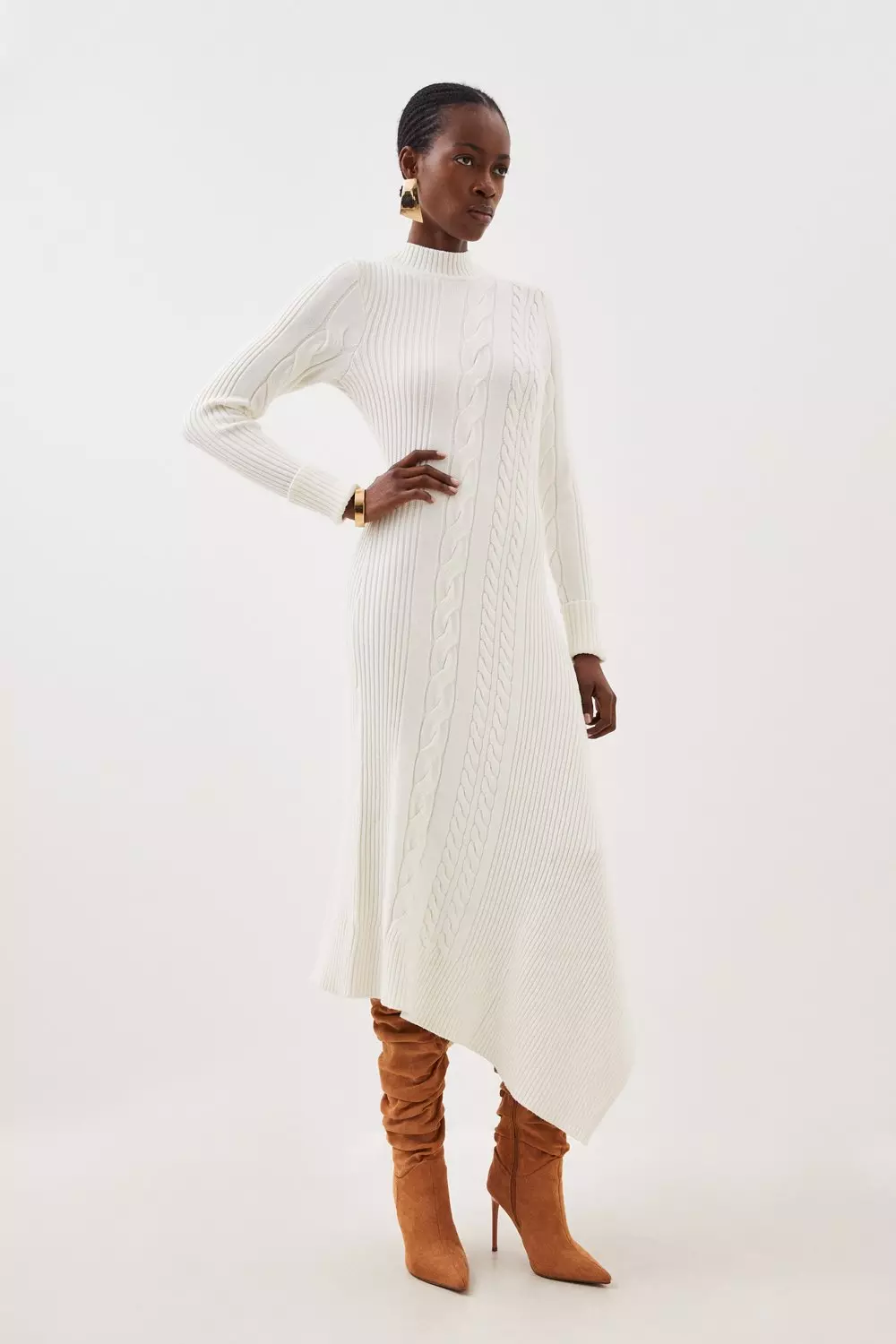 日本未入荷★Karen Millen Vネックオールインワン Military Mono Belted Woven Midi Dress | Karen Millen