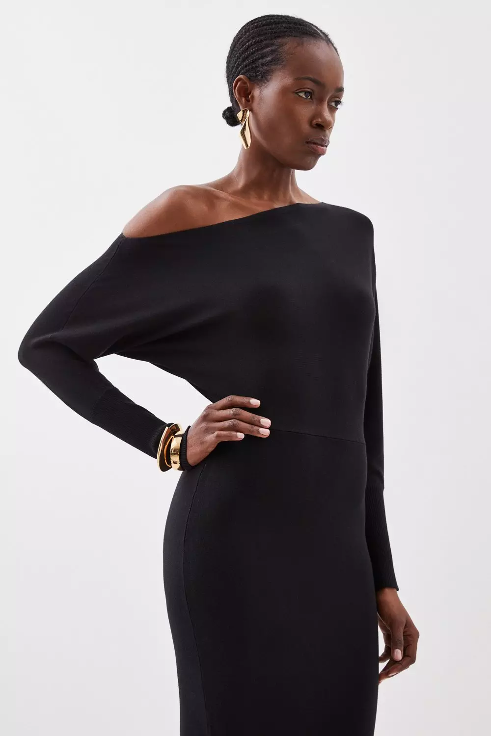 Asymmetric neck dress best sale