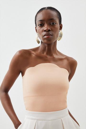 Premium Viscose Blend Body Contouring Knit Tube Top blush