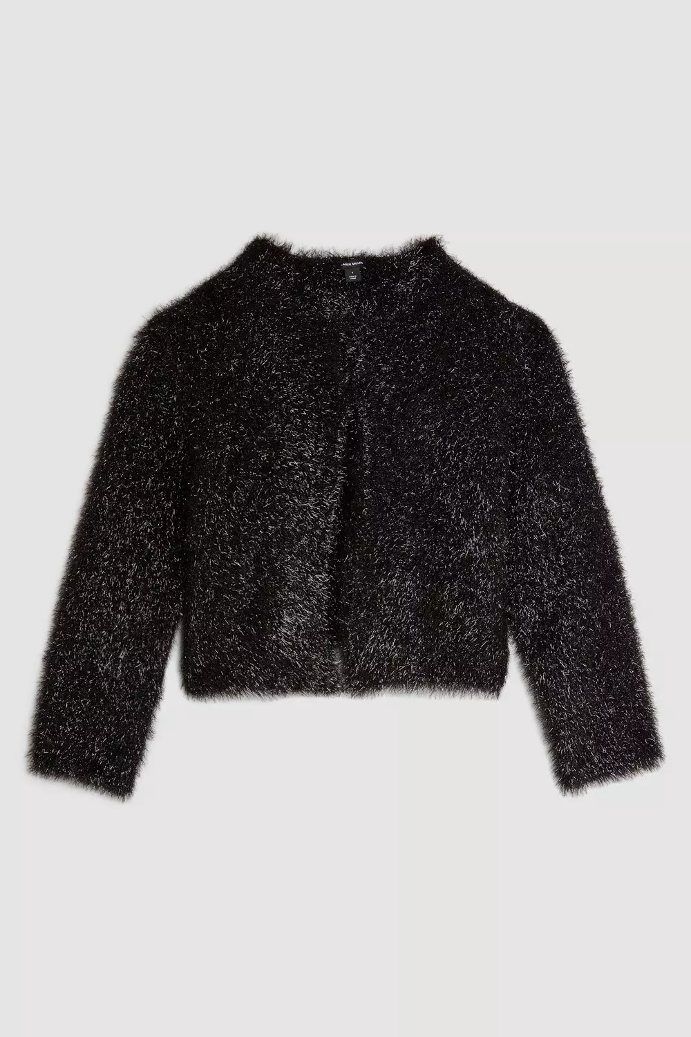KAREN MILLEN レザーツイストディテールジャケット アウター Eyelash Sparkle Knit Jacket | Karen Millen