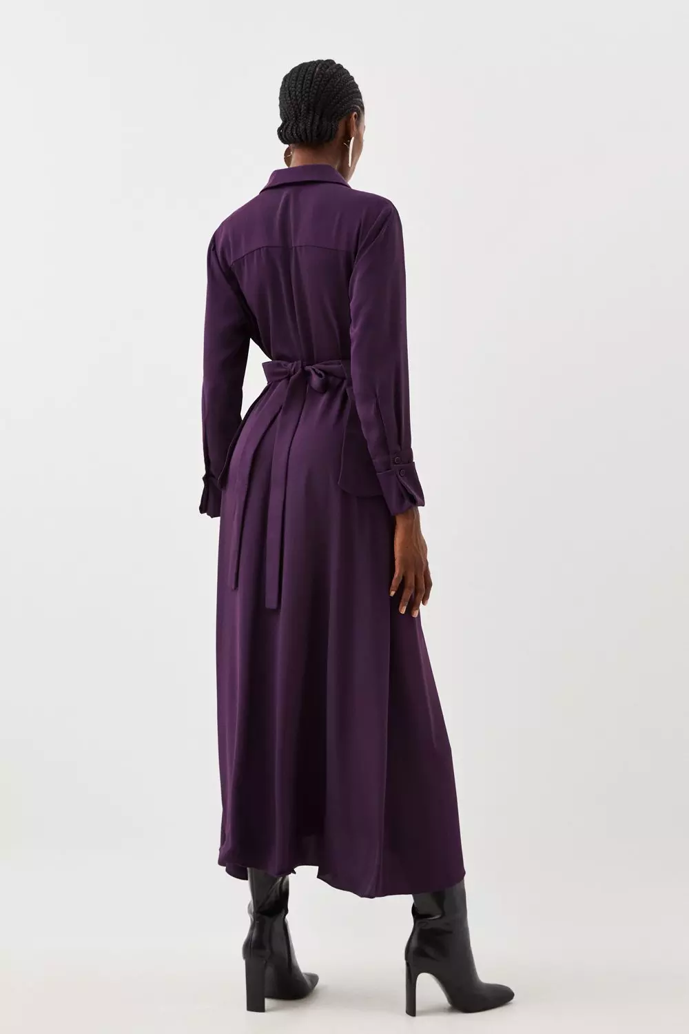 Soft Tailored Belted Maxi Shirt Dress | Karen Millen