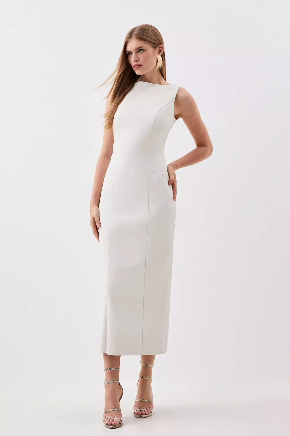 Stretch Lightweight Pu Panelled Midi | Karen Millen