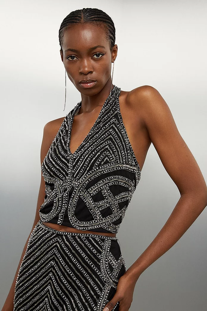 Two Pieces Beads Crytal Cocktail Dresses Two Pieces Beads Crytal Cocktail Dresses