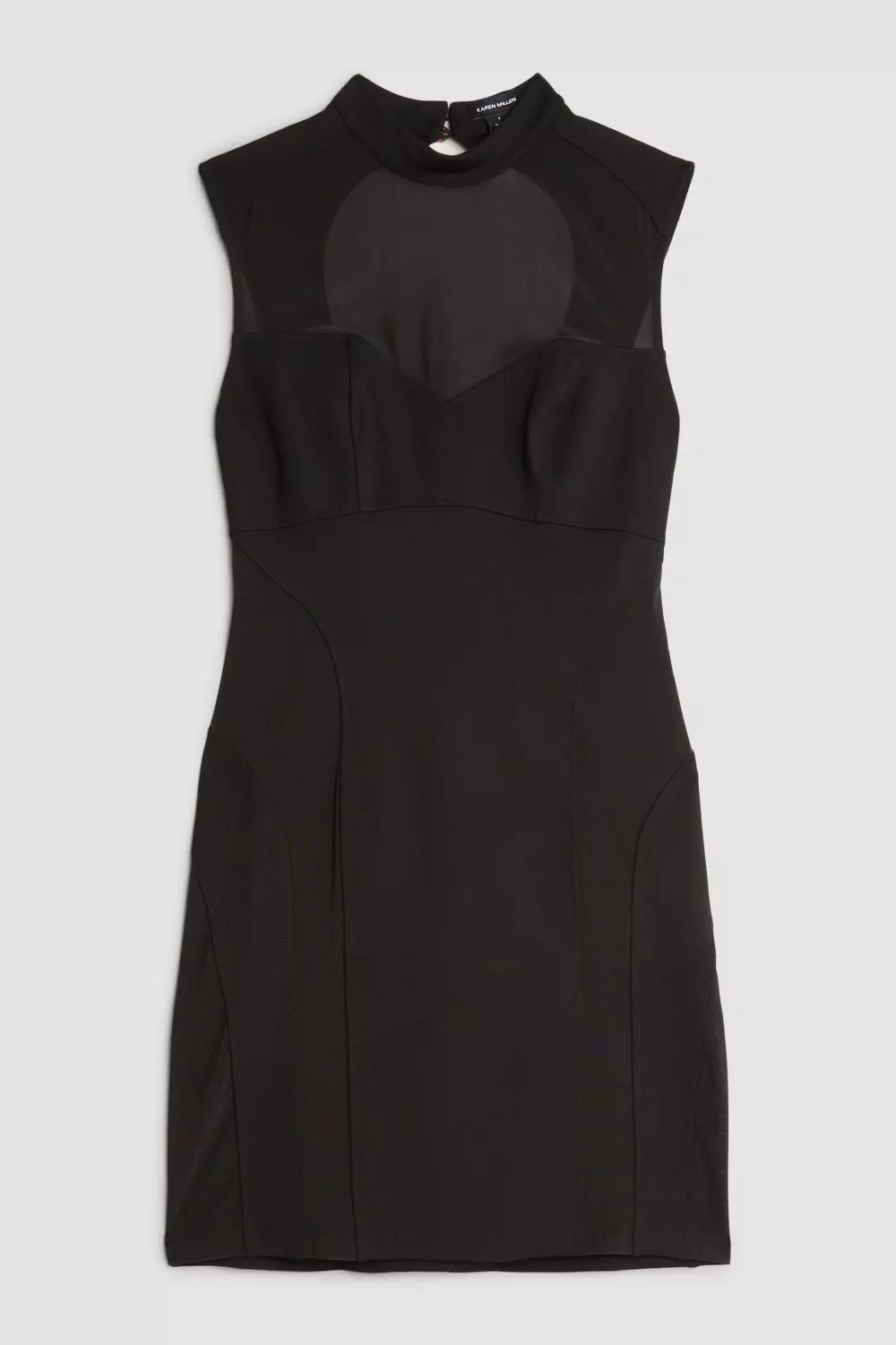 【KAREN MILLEN】パール ディアマンテ装飾 ペンシルドレス 黒 KAREN MILLEN】パール ディアマンテ装飾 ペンシルドレス 黒