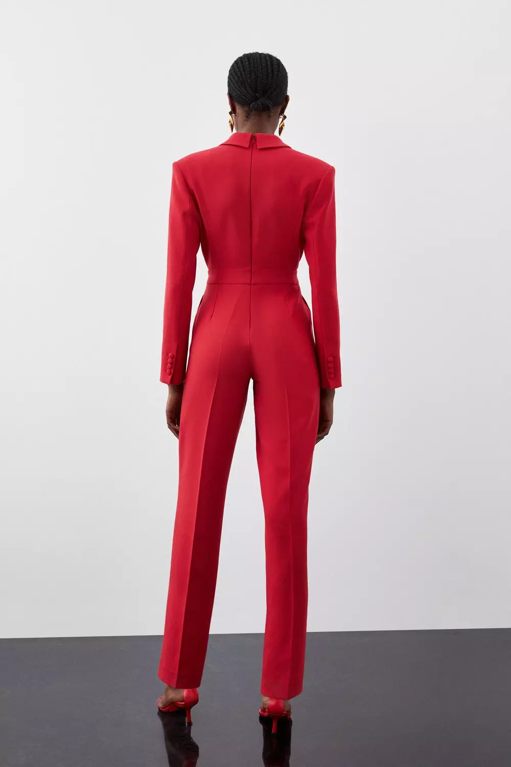 Curved Neckline Tailored Blazer Jumpsuit Karen Millen