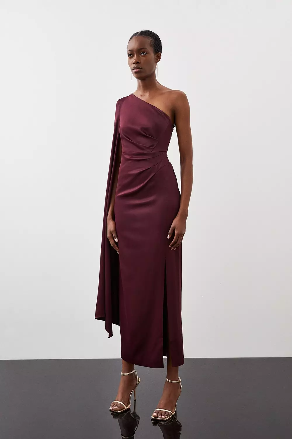 【Karen Millen】サテン ステッチ テーラード マキシ ワンピース bkk14943_wine_xl_2?$