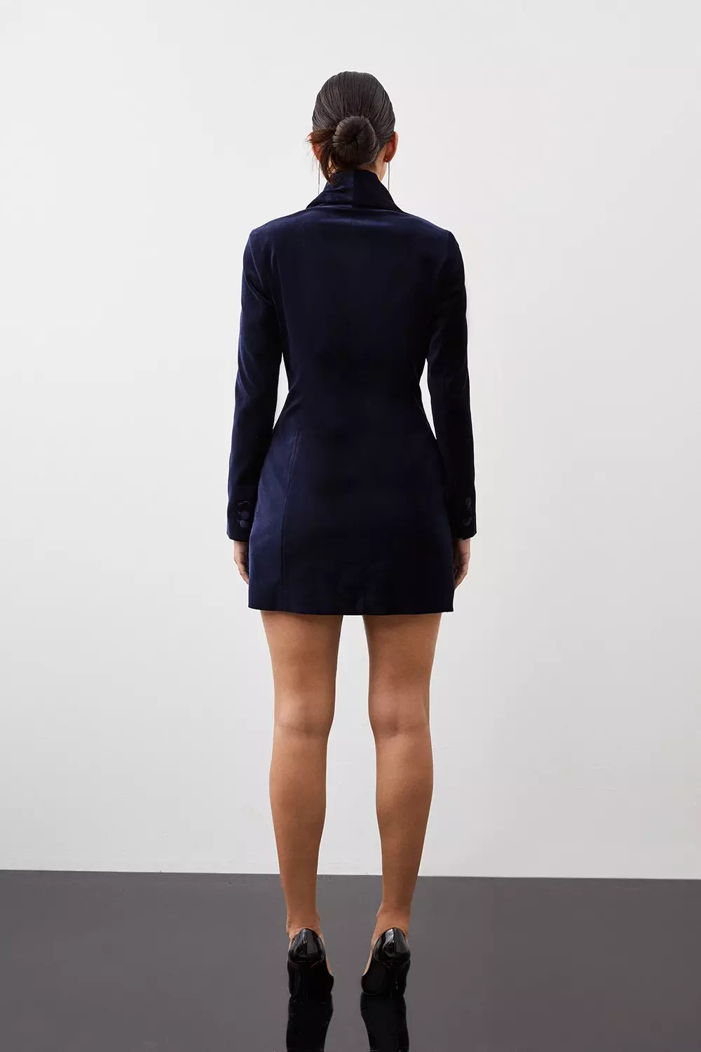 Navy velvet blazer dress hotsell