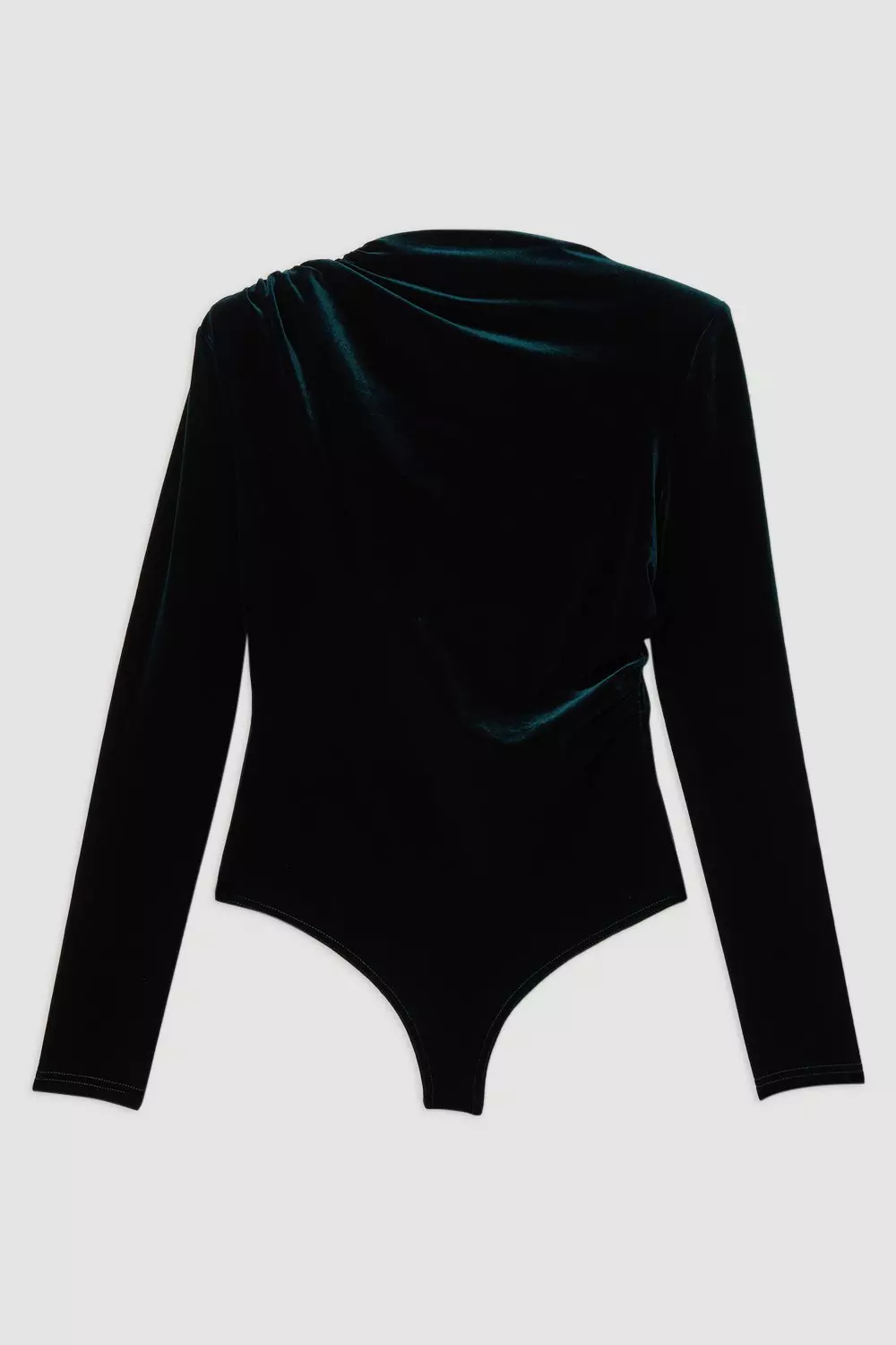 Black Stretch Velvet Bodysuit alternative image
