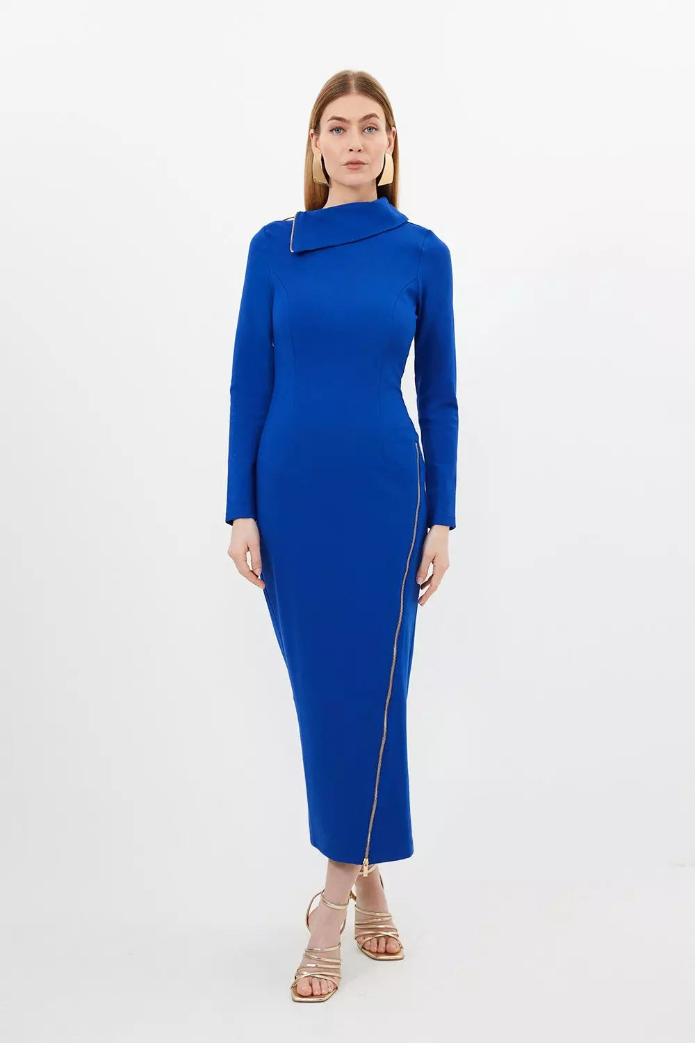 KAREN MILLEN■ストレッチ エッセンシャル ミディドレス bkk16712_sage_xl?$