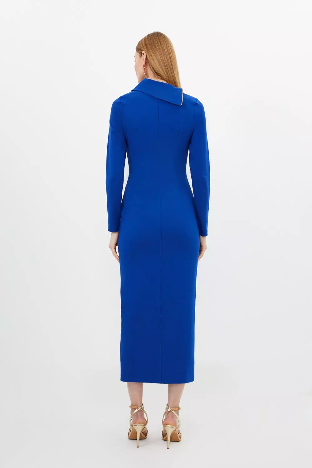 Ponte Zip Detail Midi Dress | Karen Millen