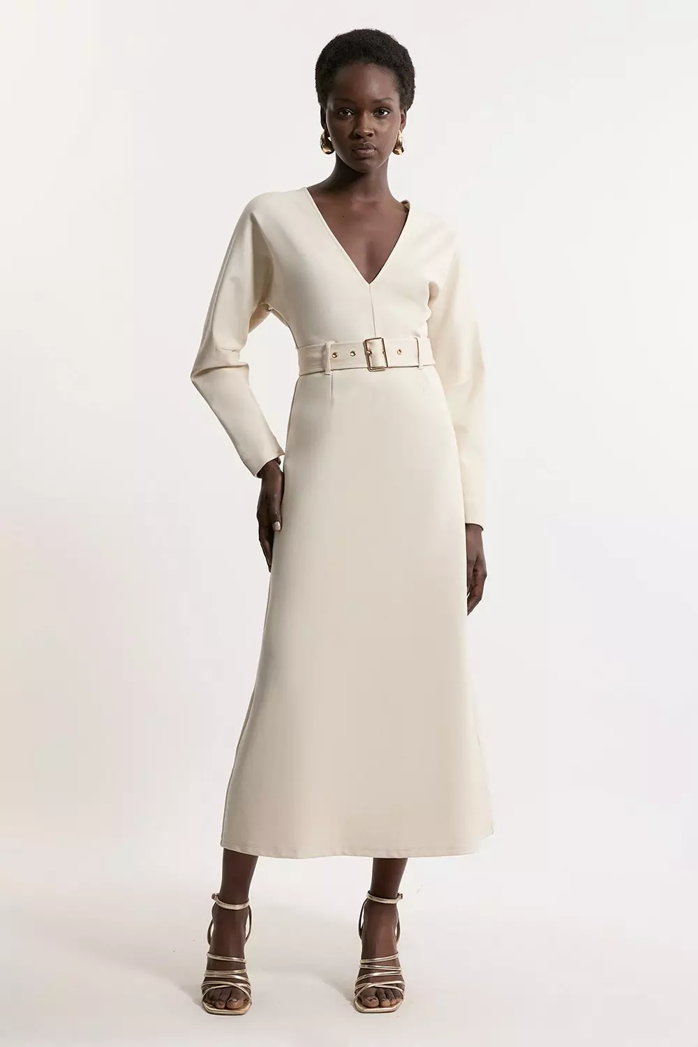 Ponte Belted Midi Dress Karen Millen