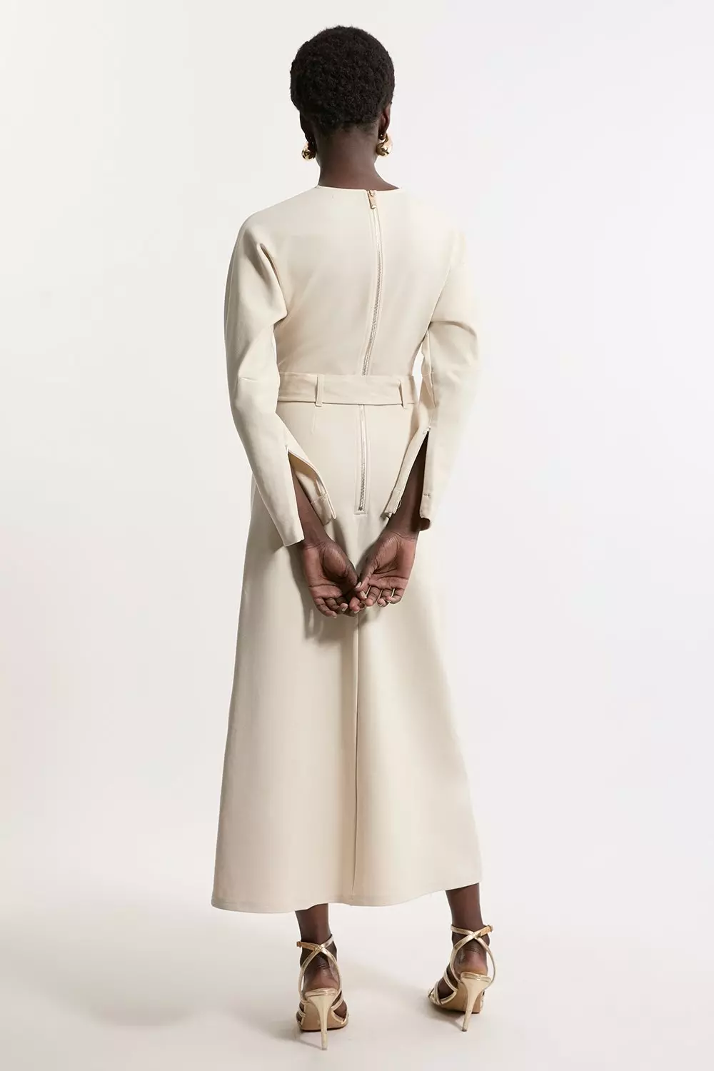 Karen Millen ベルト ディテール ポンテ ハイネック ドレス Ponte Belted Maxi Dress | Karen Millen