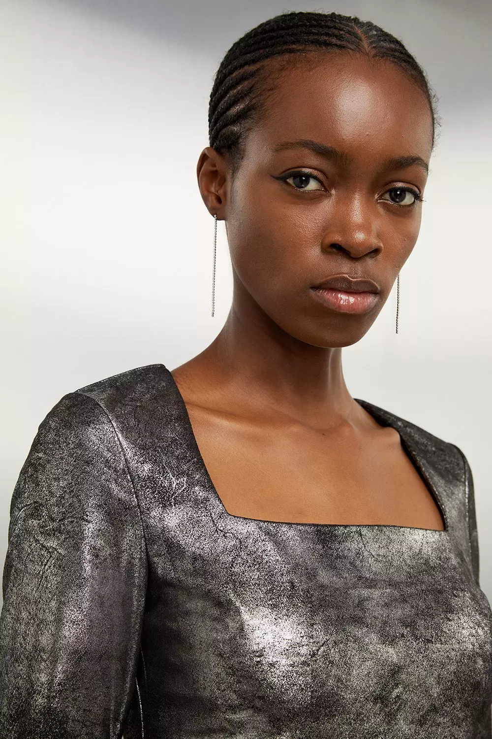 ★Karen Millen セニックｘトップステッチ 魅惑的マキシ★ bkk15030_pewter_xl?pdp.template