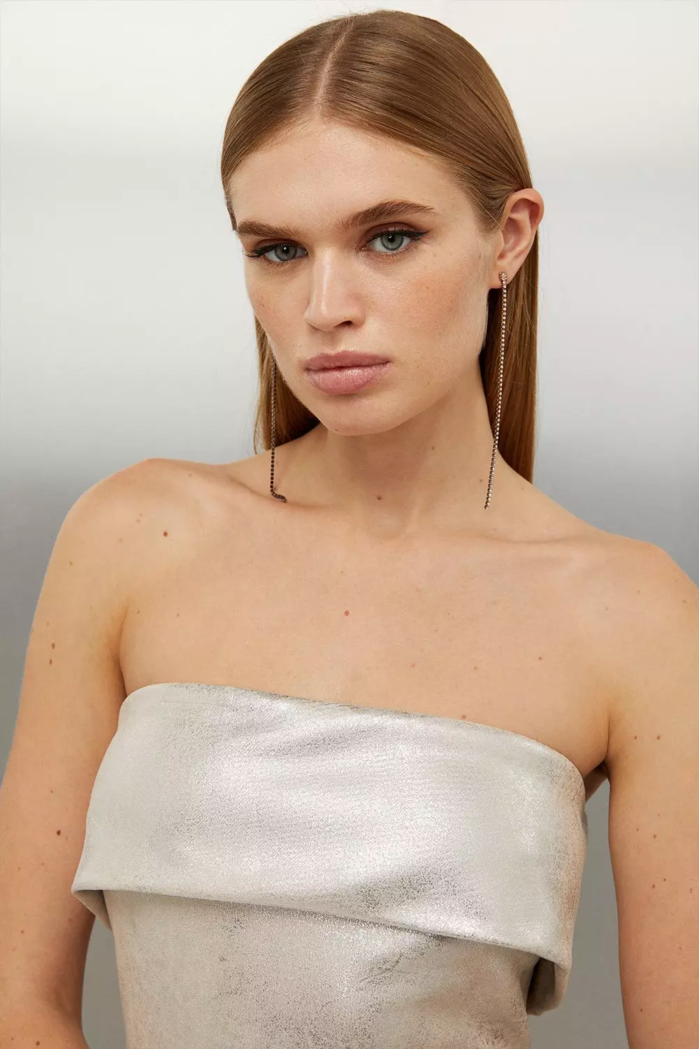 Metallic Ponte Tube Top | Karen Millen