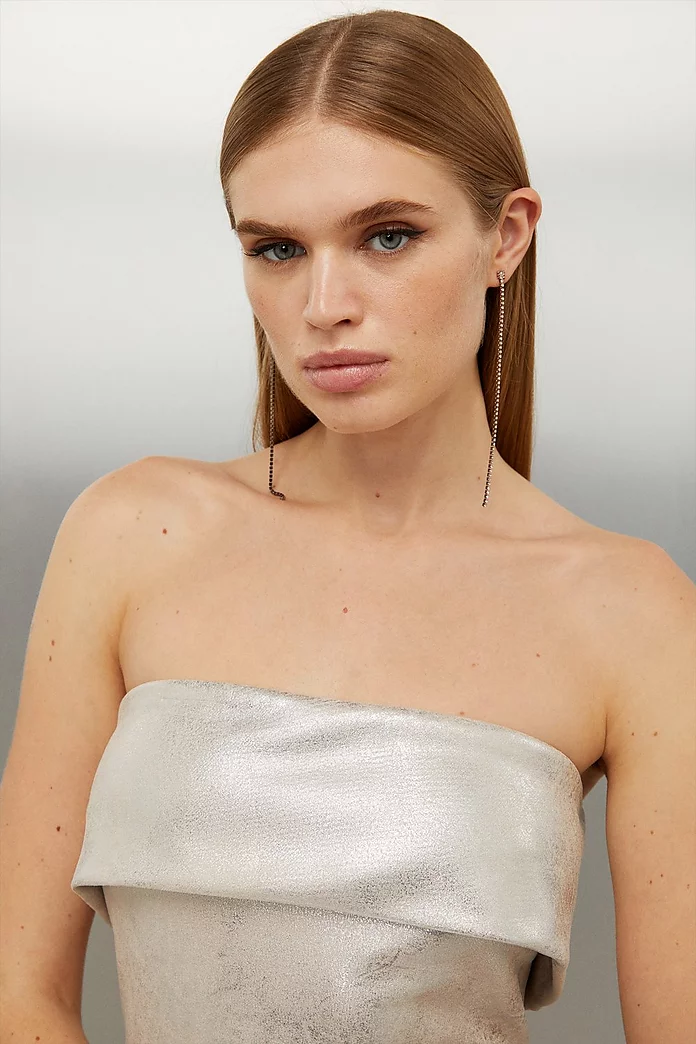 Metallic Ponte Tube Top | Karen Millen Metallic Ponte Tube Top | Karen Millen