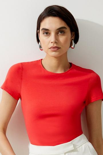 Red Stretch Cotton T-shirt