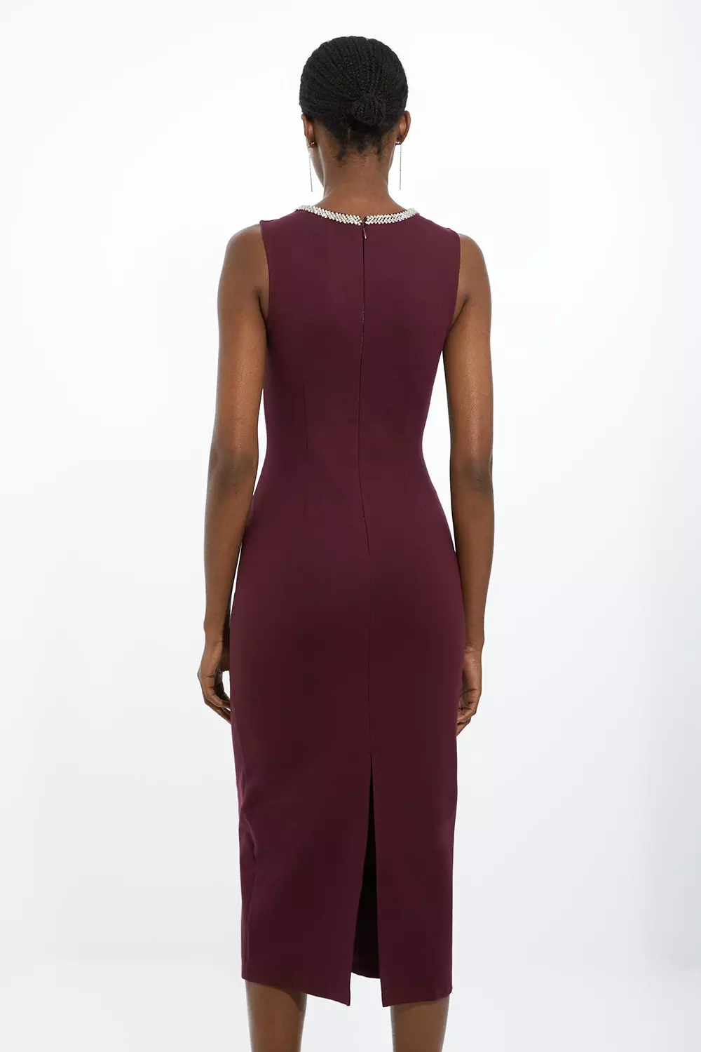Green Diamante Trim Ponte Midi Dress alternative image
