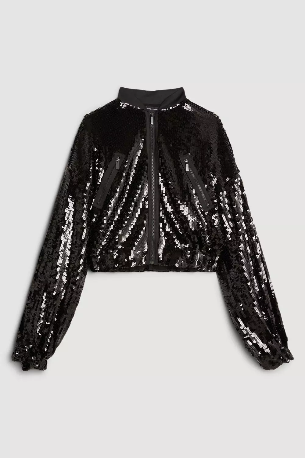 Black glitter bomber jacket hotsell