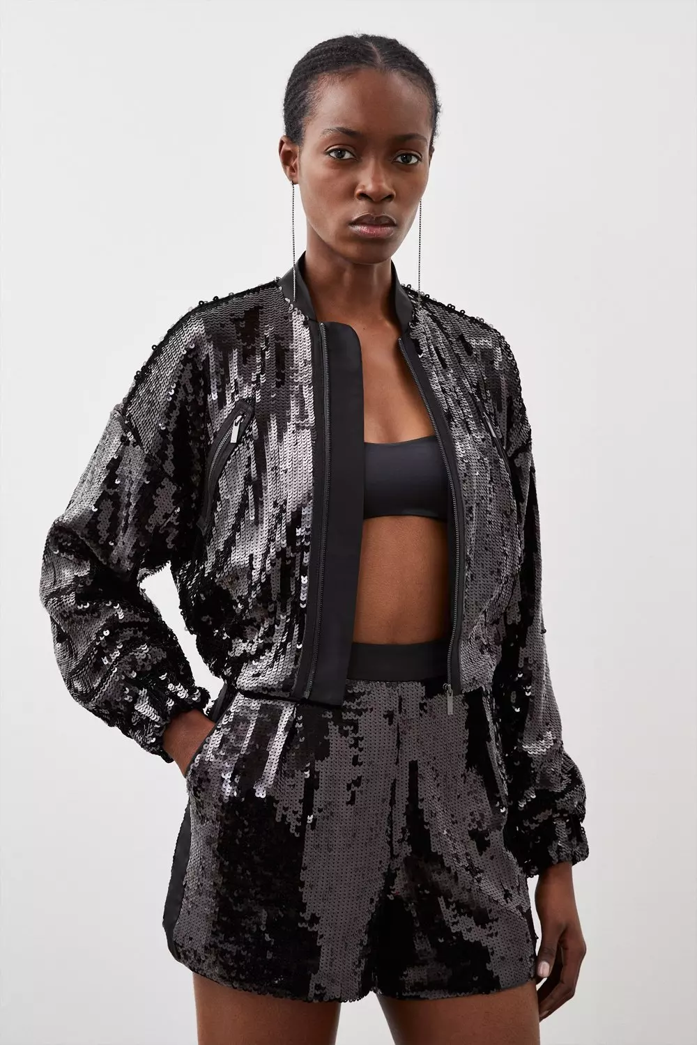 Sequin high waisted shorts sales