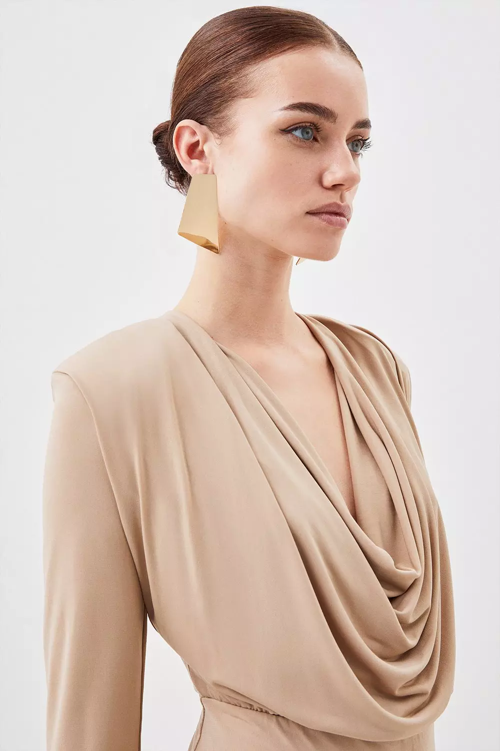Petite Jersey Crepe Midaxi Cowl Neck Dress | Karen Millen