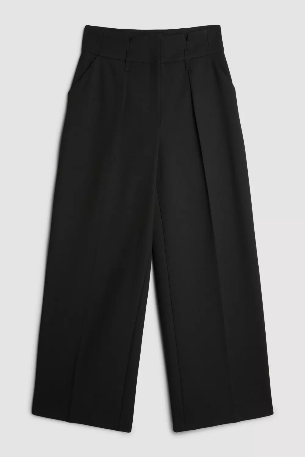 Tailored Compact Stretch High Waist Wide Leg Pants | Karen