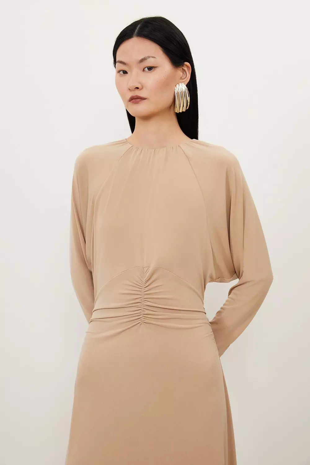 Jersey Crepe Batwing Maxi Dress | Karen Millen