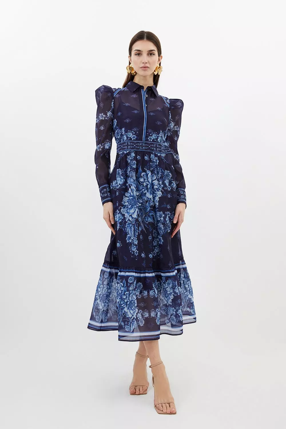 Karen millen blue floral dress hotsell